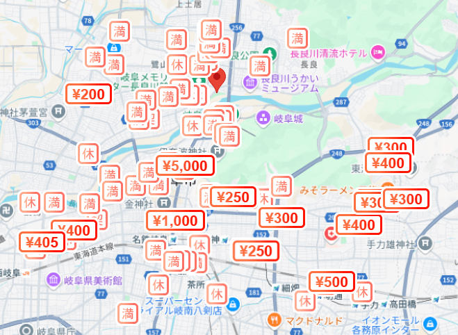 岐阜市及び周辺マップ